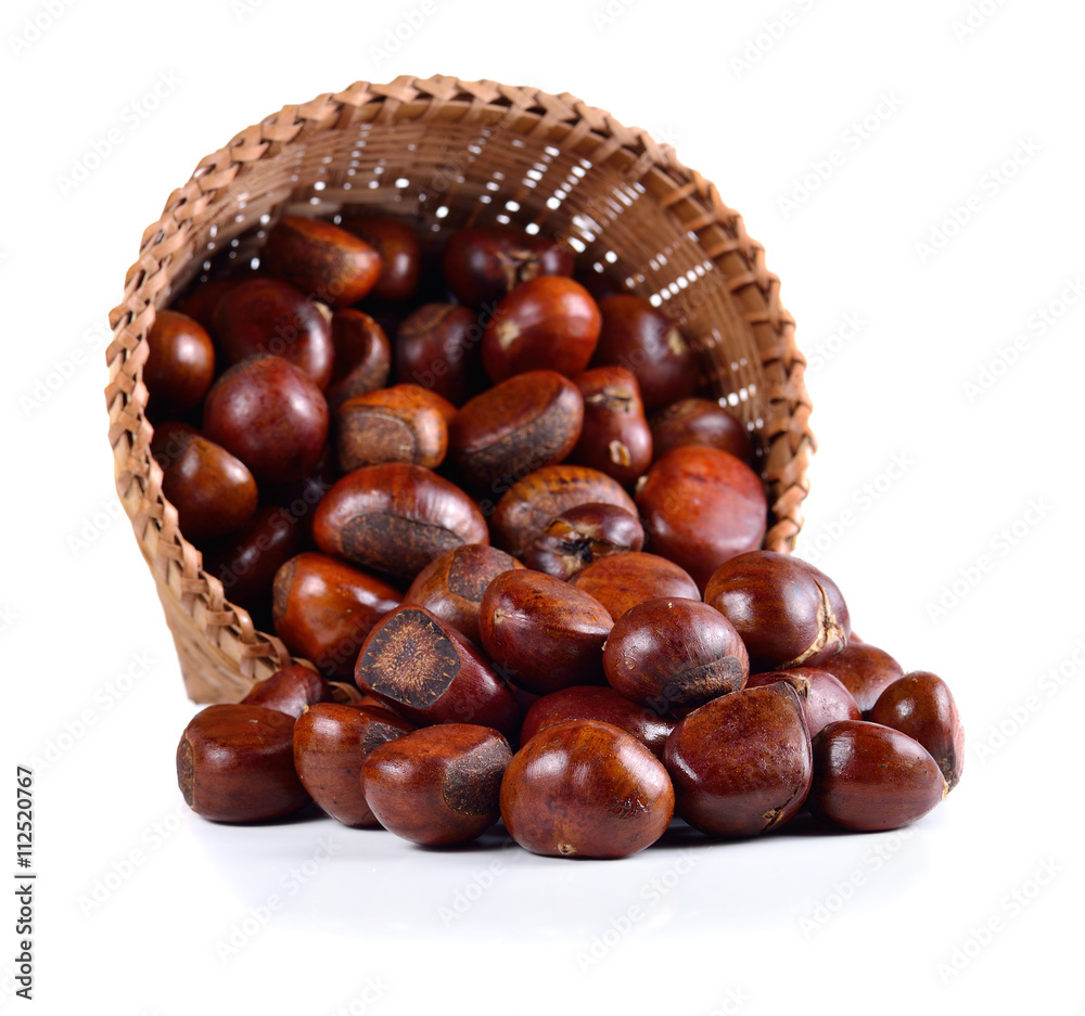 chestnuts isolated on white background chestnuts isolated on white background