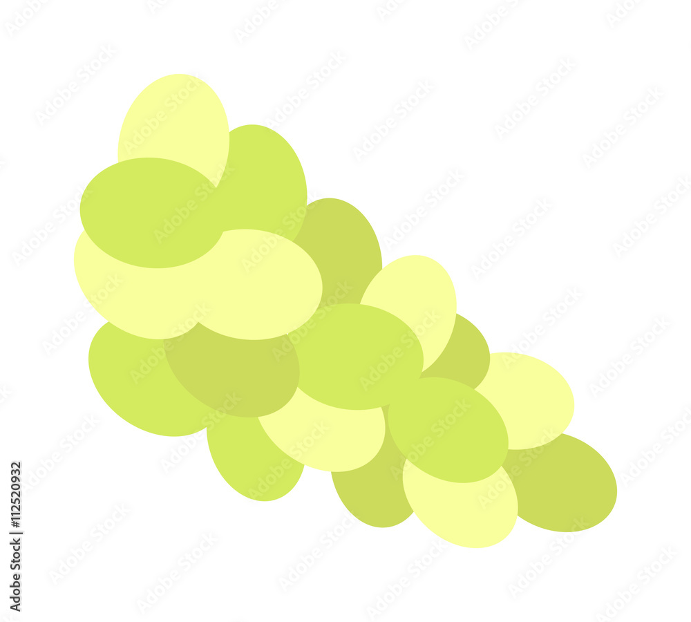 Green grapes bunch isolated on white vector Green grapes bunch isolated on white vector