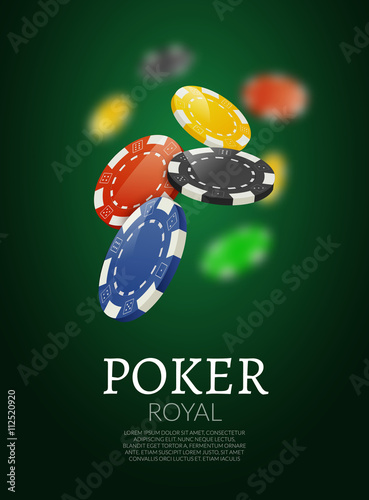 Poker chips bacgkground. Poker Casino template poster. Flyer design layout