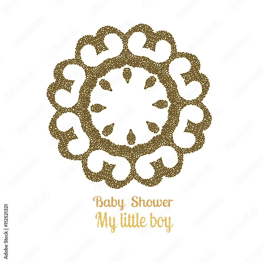Baby shower boy in gold for poster, banner, card, print Stock Vector ...