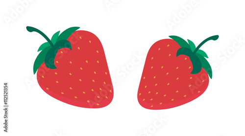 Beautiful red strawberry cream in chocolate vector illustration. photo