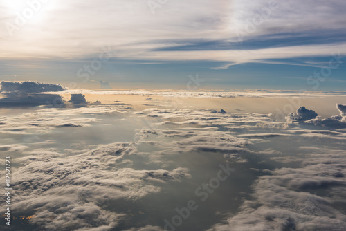 Many cloud in Flying above sunrise