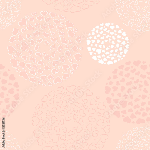 Seamless pattern with hearts. Hand drawn background.