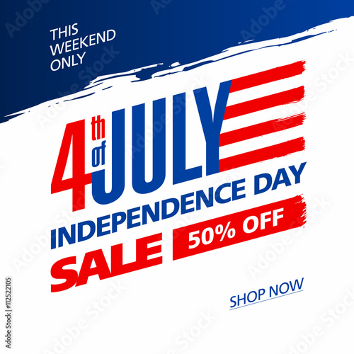 Fourth of July USA Independence day sale banner design template 