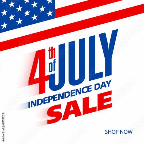 Fourth of July USA Independence day sale banner design template