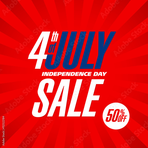Fourth of July USA Independence day sale banner design template 