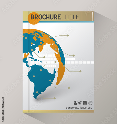 Annual report business statistics template for magazine, brochure.