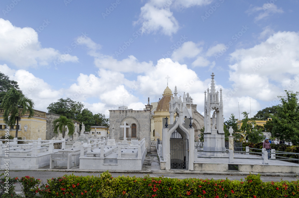 The Colon Cemetery in Vedado, Havana, Cuba. Colon Cemetery is the 5th most important historical cemetery of the world and was founded in 1876 in the Vedado.