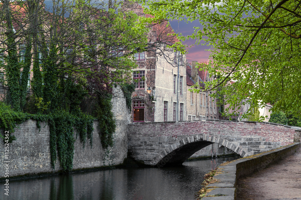 canal and bridge in Bruges