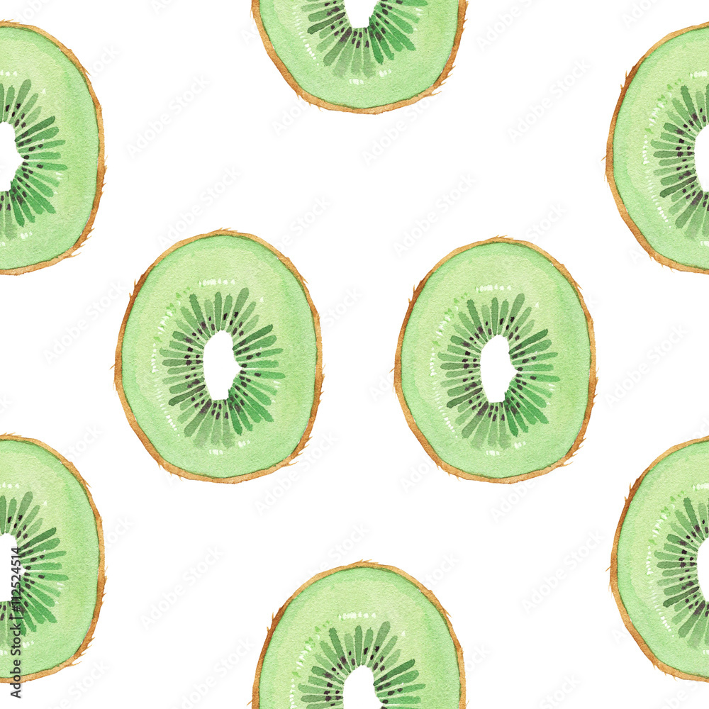 Fototapeta premium watercolor kiwi pattern