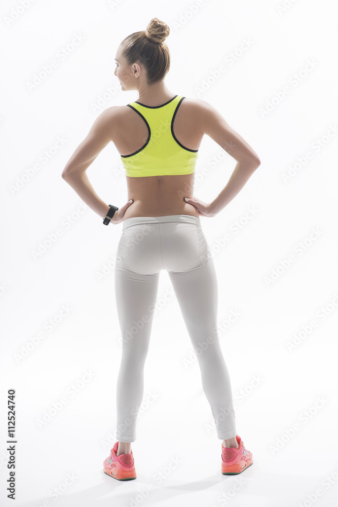 Beautiful young woman showing her trained body Beautiful young woman showing her trained body