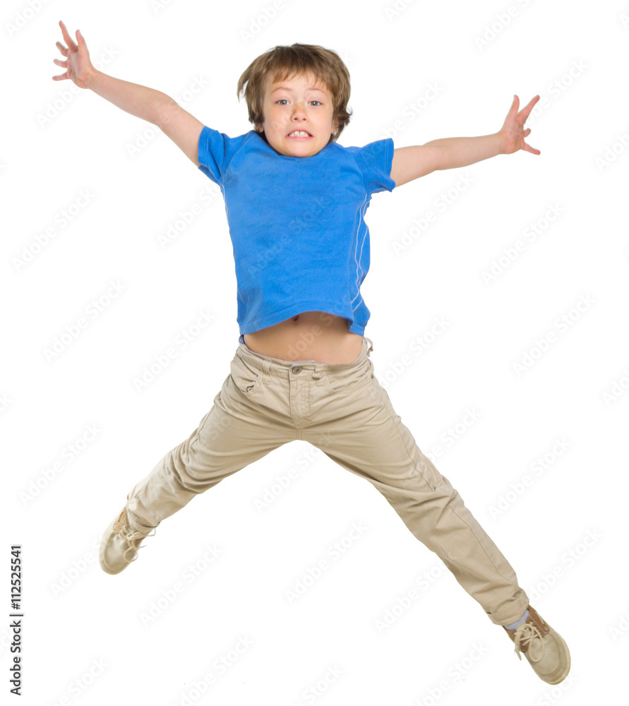 Jumping little boy isolated Jumping little boy isolated