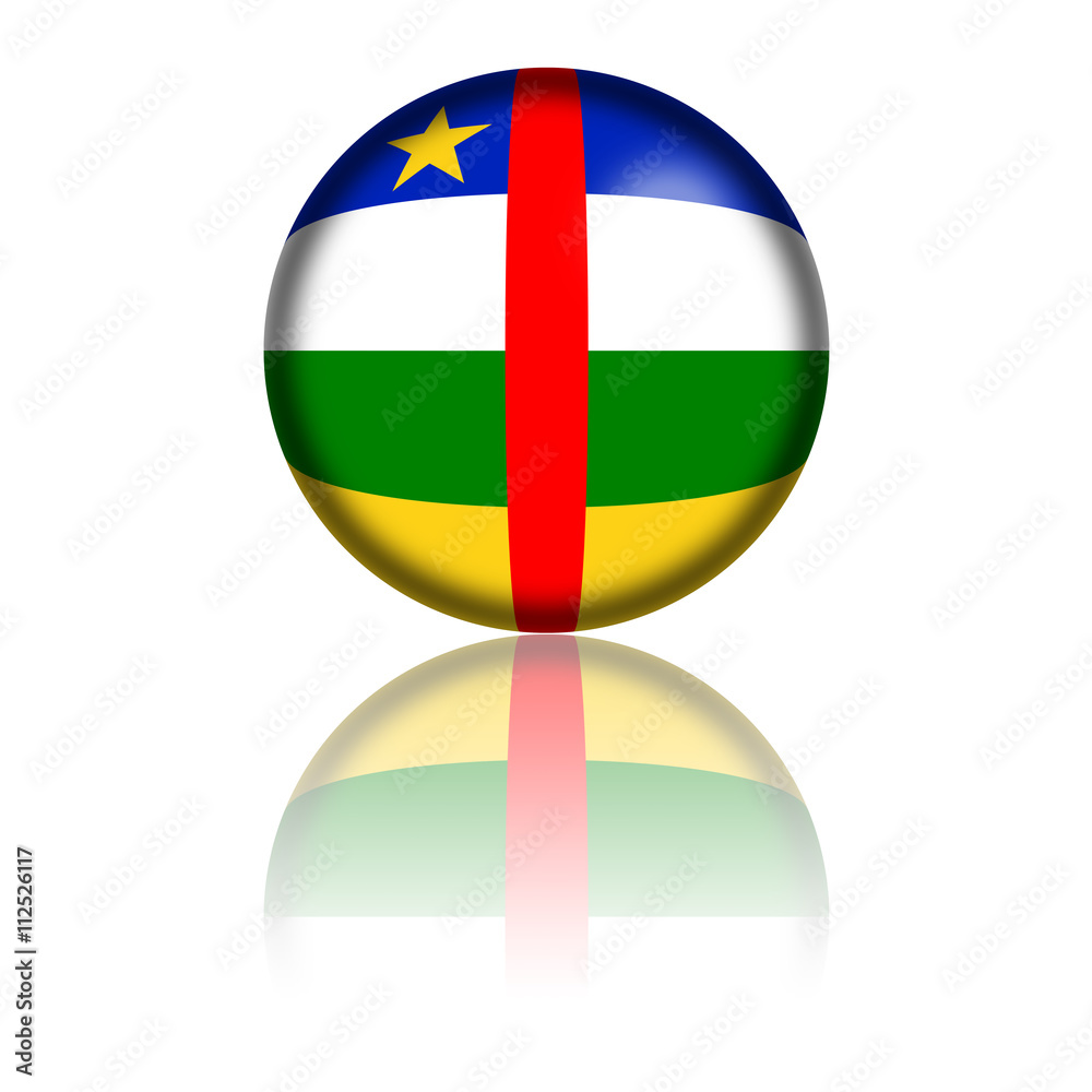 Central African Republic Flag Sphere 3D Rendering Central African Republic Flag Sphere 3D Rendering