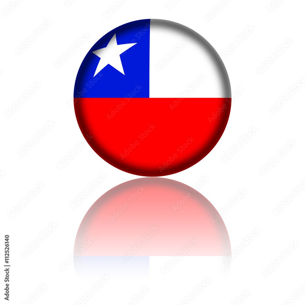 Chile Flag Sphere 3D Rendering