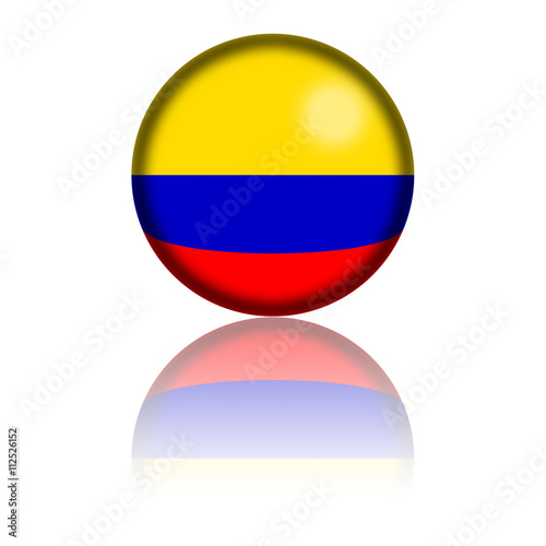 Colombia Flag Sphere 3D Rendering