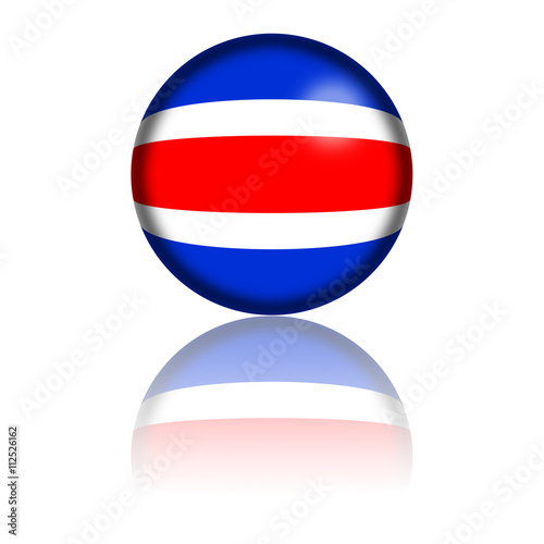 Costa Rica Flag Sphere 3D Rendering