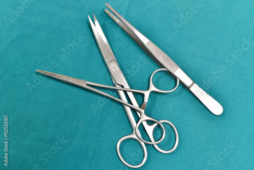 Surgical instruments set . photo