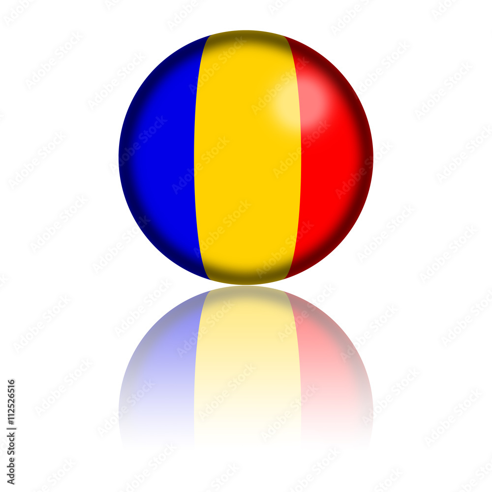 Fototapeta premium Romania Flag Sphere 3D Rendering