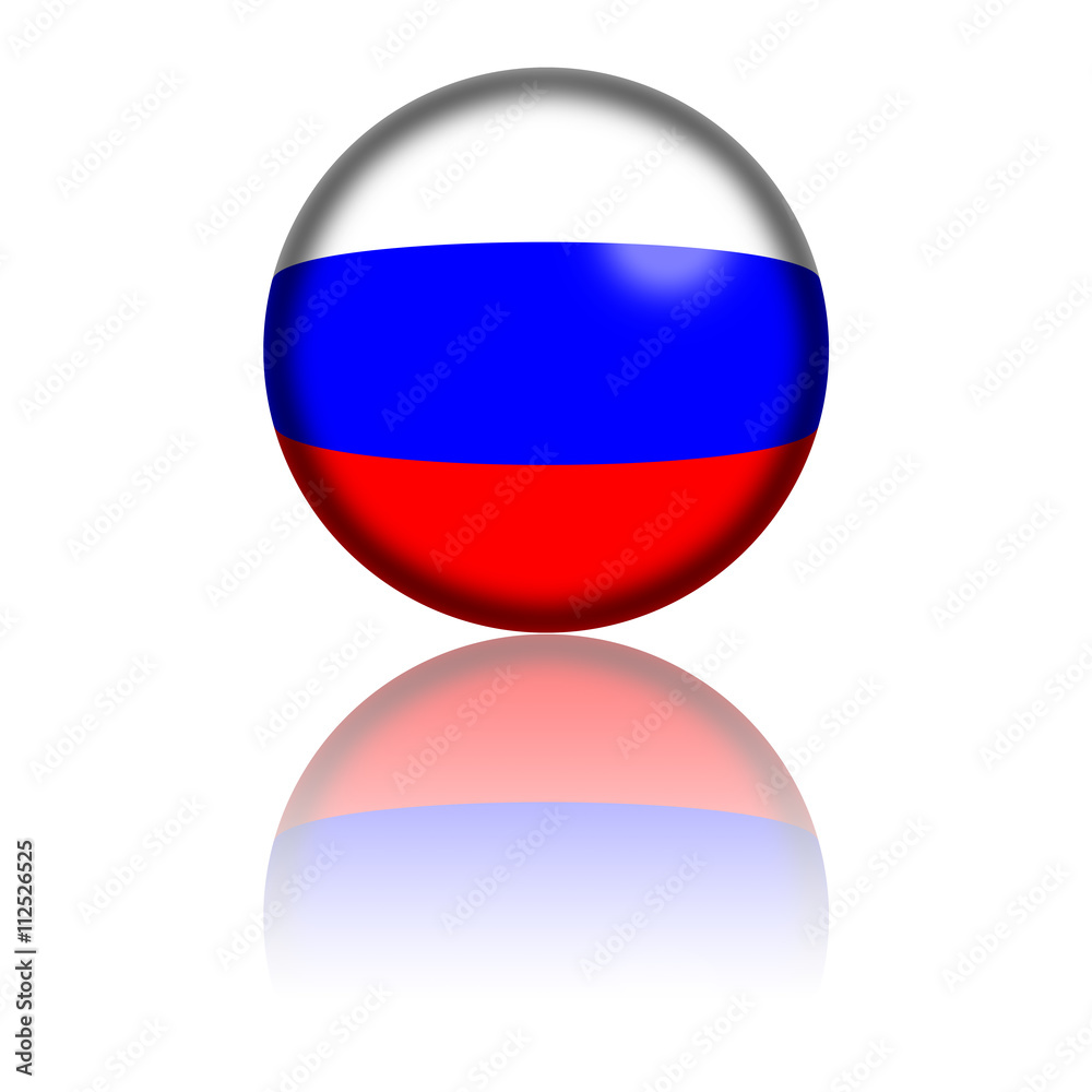 Russia Flag Sphere 3D Rendering Russia Flag Sphere 3D Rendering
