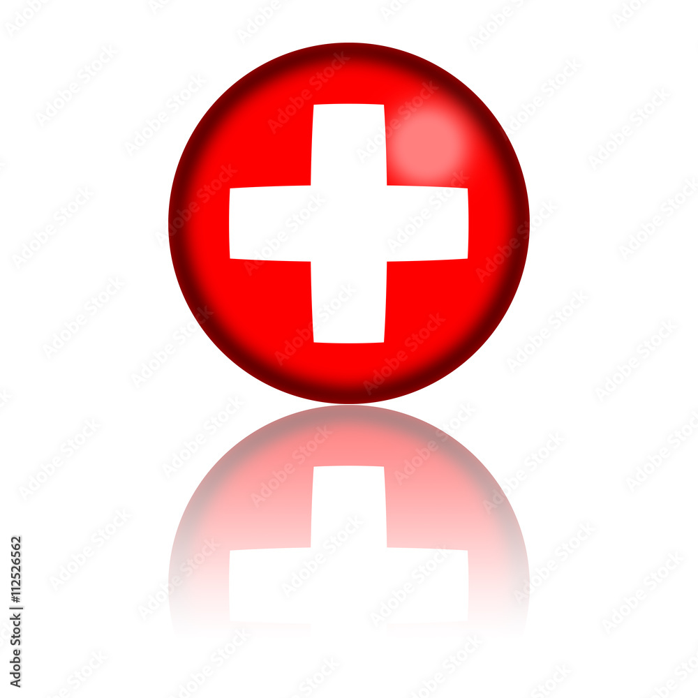 Obraz premium Switzerland Flag Sphere 3D Rendering