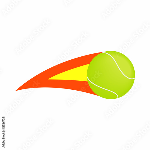 Flaming tennis ball icon, isometric 3d style