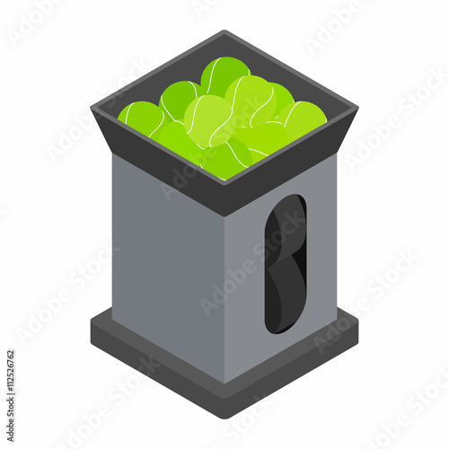 Tennis ball machine icon, isometric 3d style