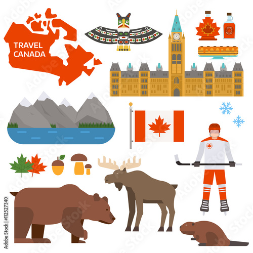 Canada symbols vector illustration.