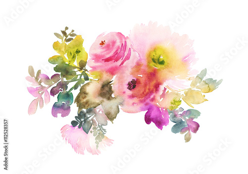 Flowers watercolor illustration © Karma