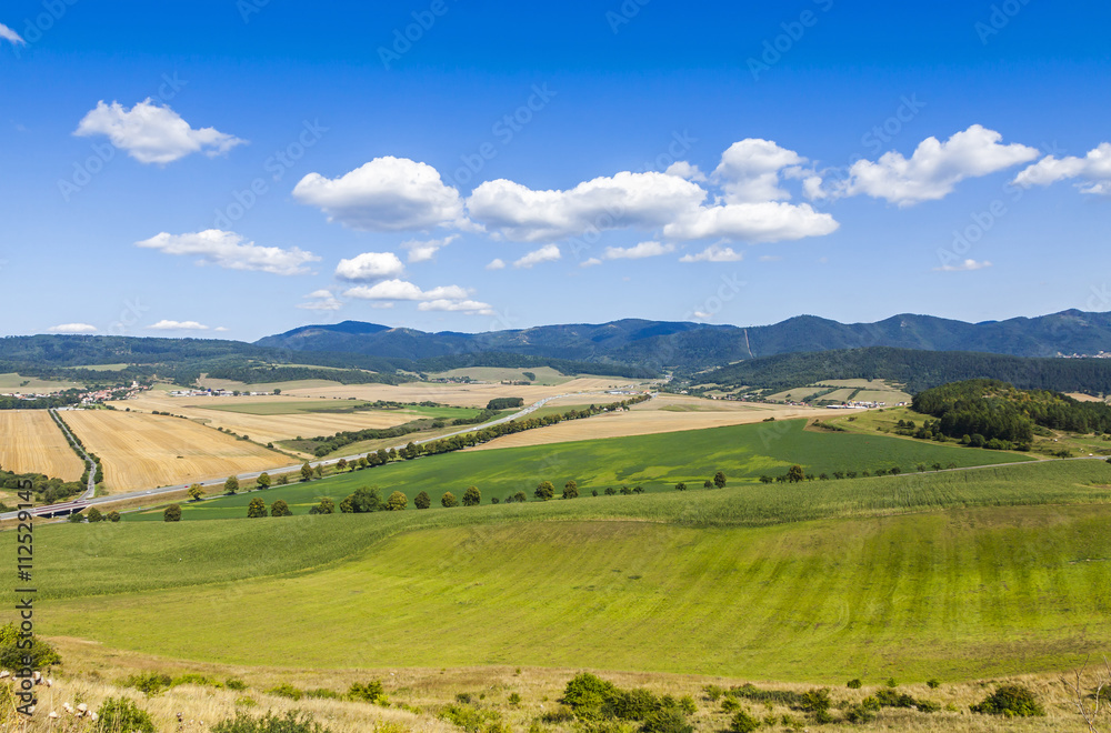 Rural summer landscape in Eastern Slovakia