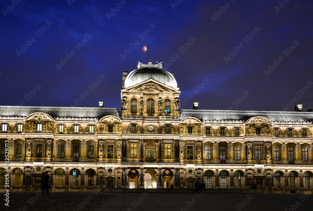 Facade of Louvre Museum, Paris