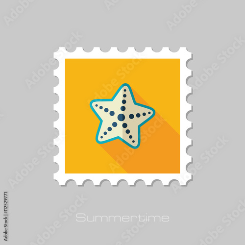 Starfish flat stamp. Summer. Vacation