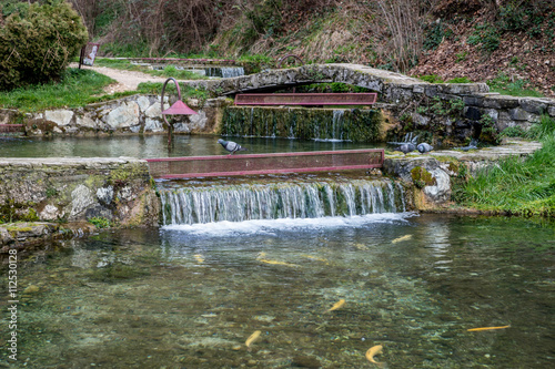 The mountain river in a decorated river bed 05