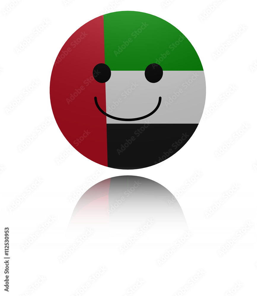  UAE happy icon with reflection illustration
