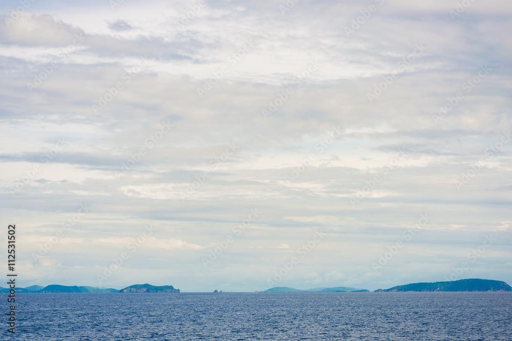 Blue  sky with clouds in sea