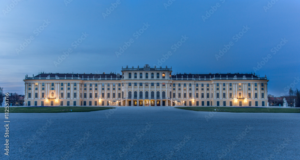 A palace in Vienna in blue hour 