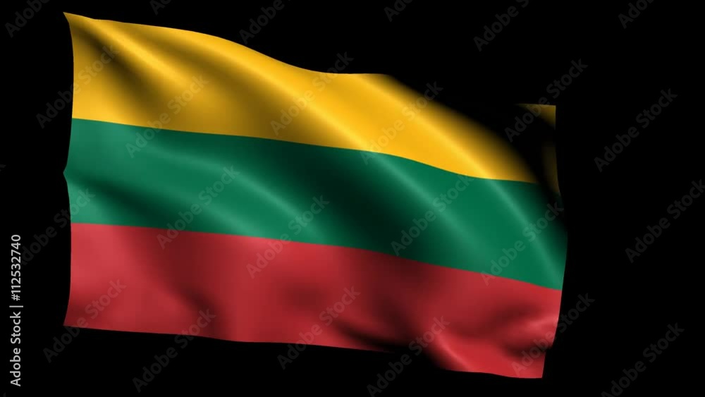 リトアニア国旗ループ(アルファチャンネル付き) StockVideo Adobe Stock