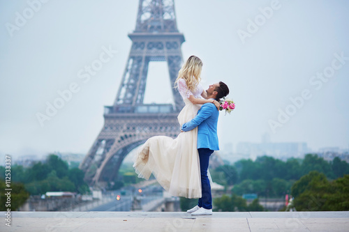 Just married couple in Paris, France