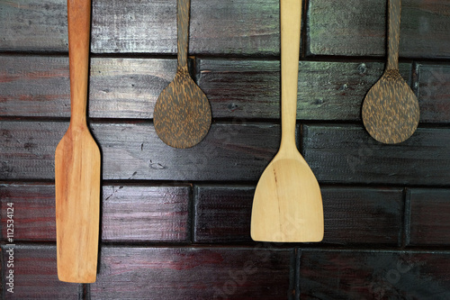 wood spatula and flipper