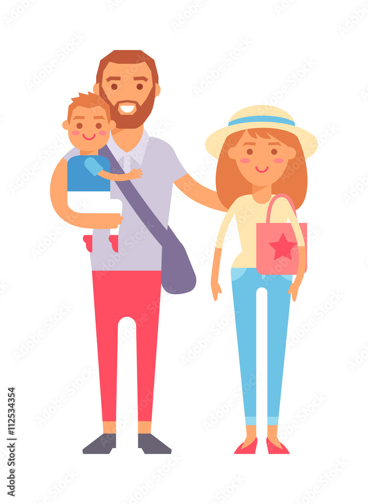 Vacation family vector illustration. Vacation family vector illustration.