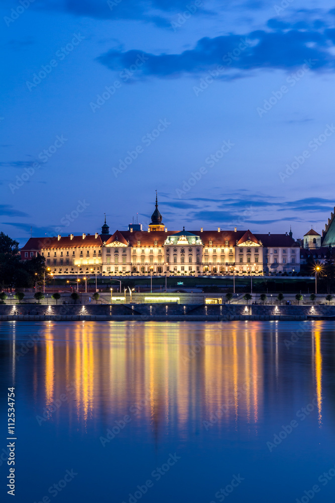 The Royal Castle over the Vistula river in Warsaw, Poland