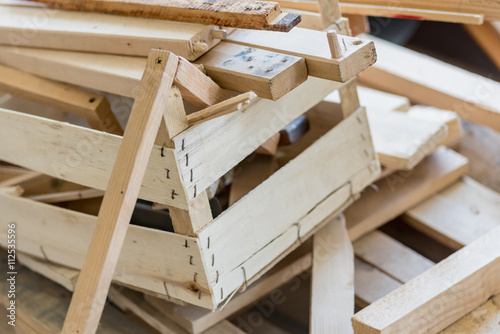 Pile of a scrap wood for diy projects