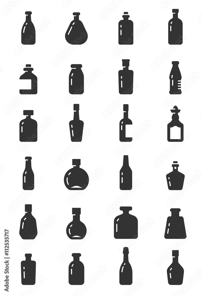 Bottle Vector Icon Set Bottle Vector Icon Set