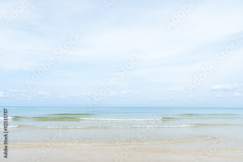 Exotic beach with gentle wave and clear  Ripple wave and clear on beac with blue sky