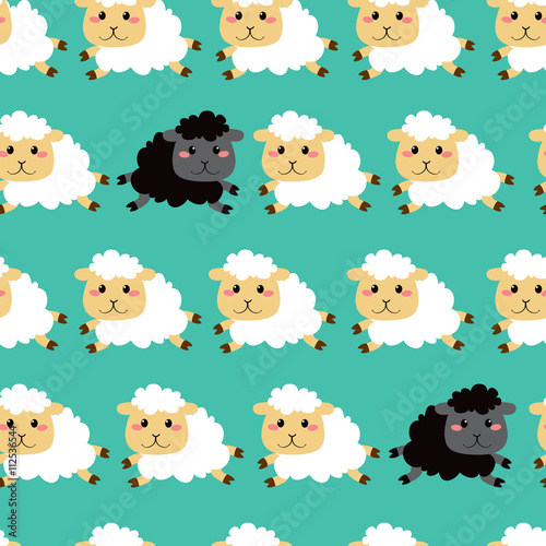 Cute white and black sheep ...