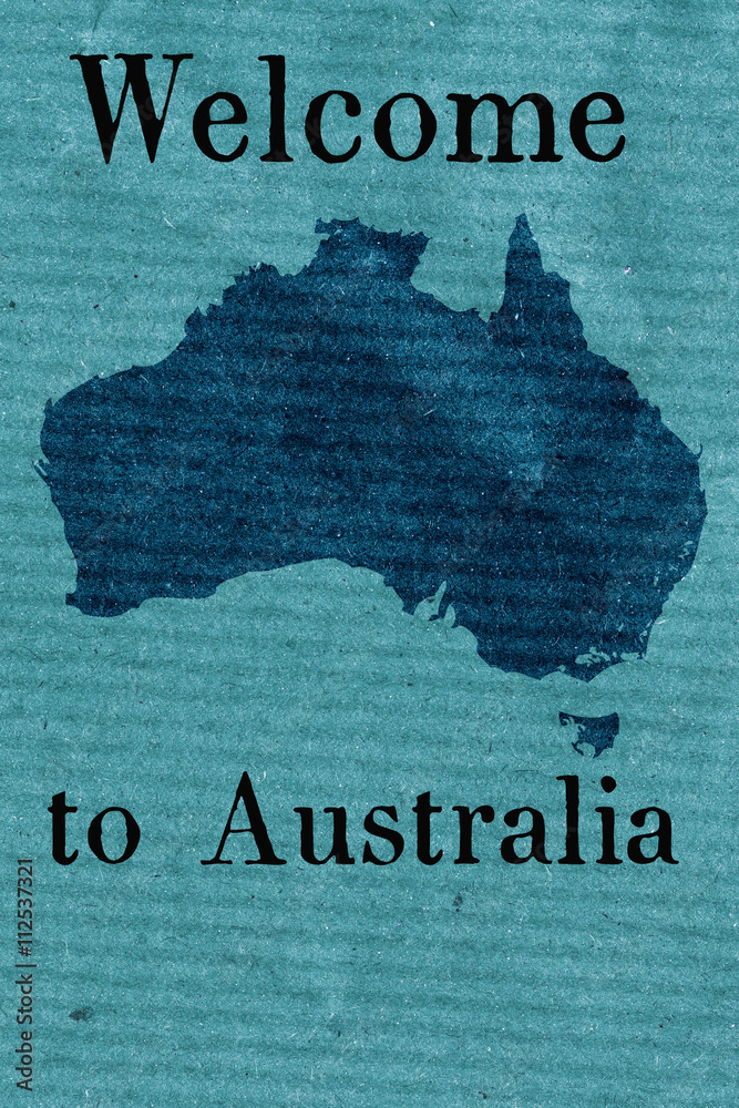 The continent australia with the slogan 