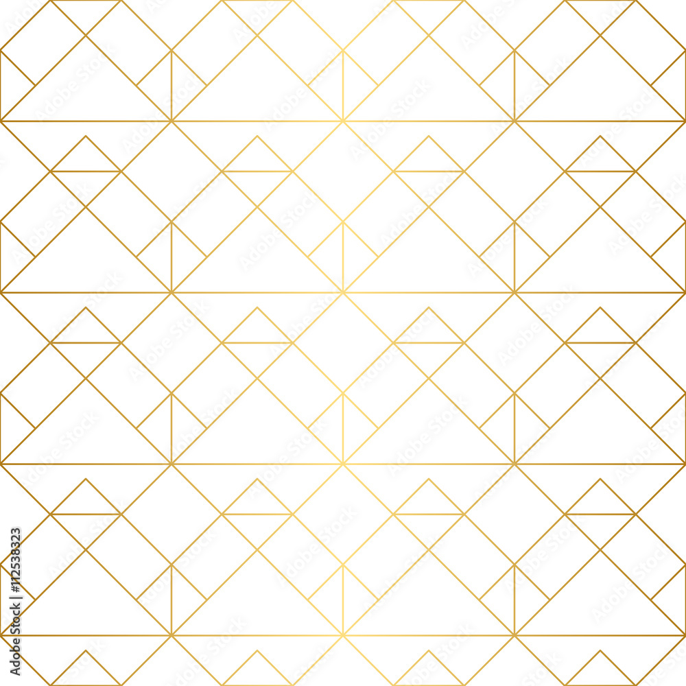Fototapeta premium Golden texture. Seamless geometric pattern. Golden background. G