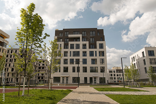 Wallpaper Mural Residential area. Low-rise construction. European style Torontodigital.ca