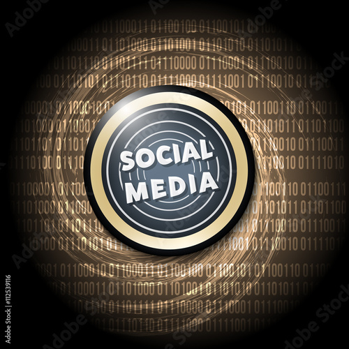Dark background with abstract spirals and inscription social med