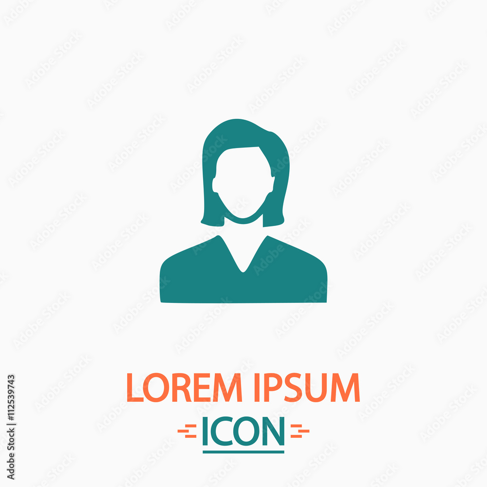 Female user computer symbol Female user computer symbol
