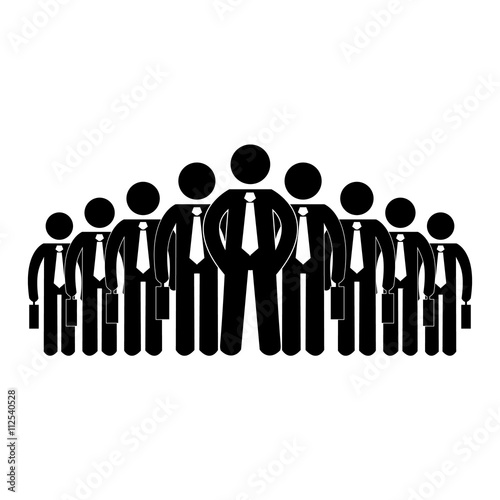stick figure icon businessmen big company human resources vector